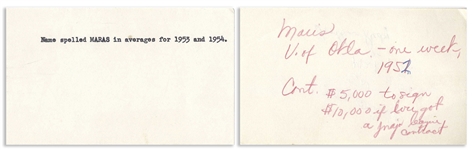 Interesting Roger Maris Lot -- Baseball Questionnaire Filled Out and Signed by Maris in 1957 & Two Cards Also Filled Out by Him With Details on His Name Change and the Scout Who Signed Him